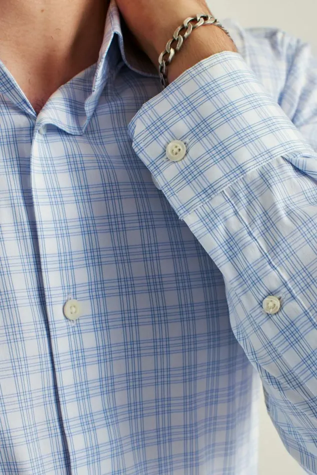 Men Jetsetter Stretch Dress Shirt Blue Myrtle Check Bonobos Business Casual Shirts