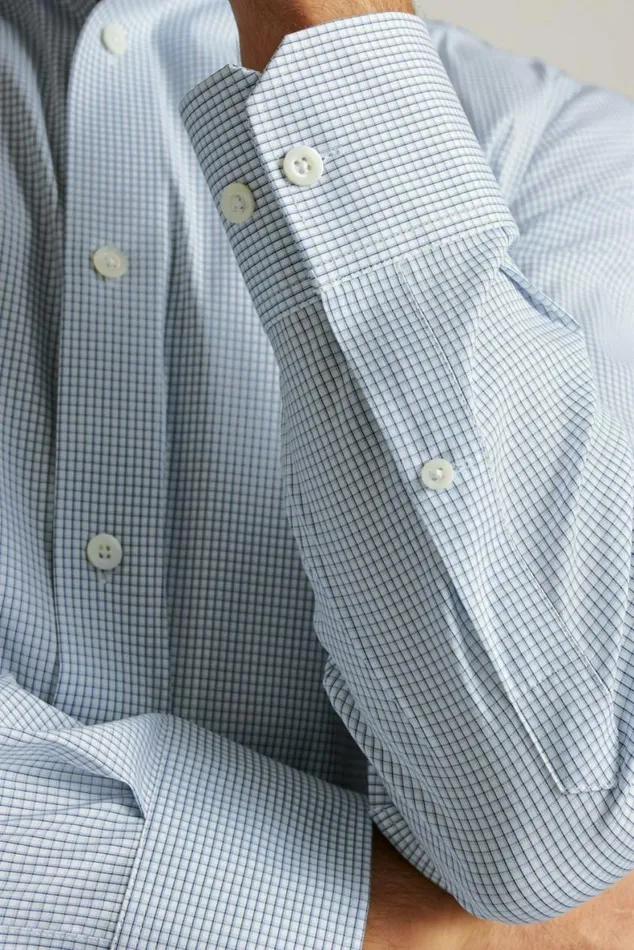 Men Jetsetter Stretch Dress Shirt Blue Wymer Plaid Bonobos Business Casual Shirts
