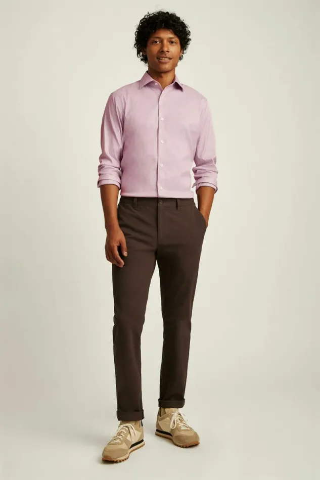 Men Jetsetter Stretch Dress Shirt Mauve Micro Houndstooth Bonobos Business Casual Shirts
