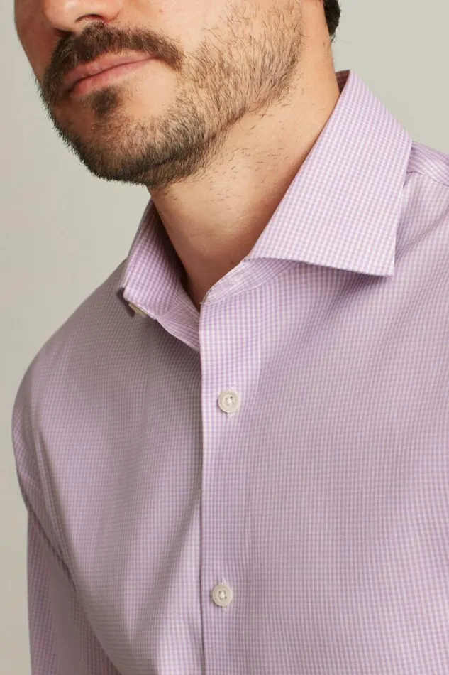 Men Jetsetter Stretch Dress Shirt Purple Mini Gingham Bonobos Business Casual Shirts