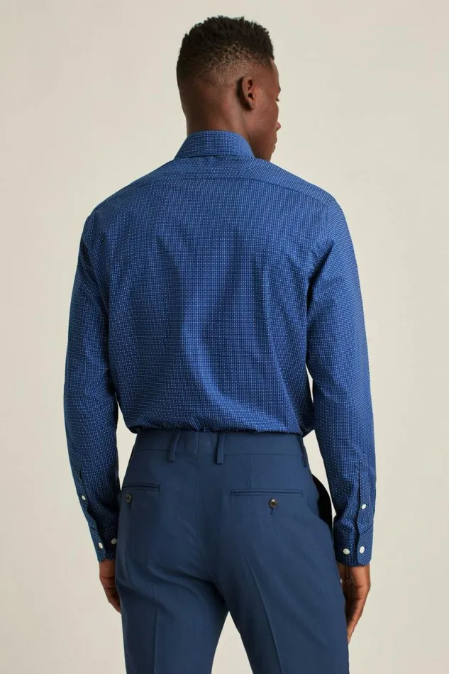 Men Jetsetter Stretch Dress Shirt Rainstorm Dot Bonobos Business Casual Shirts