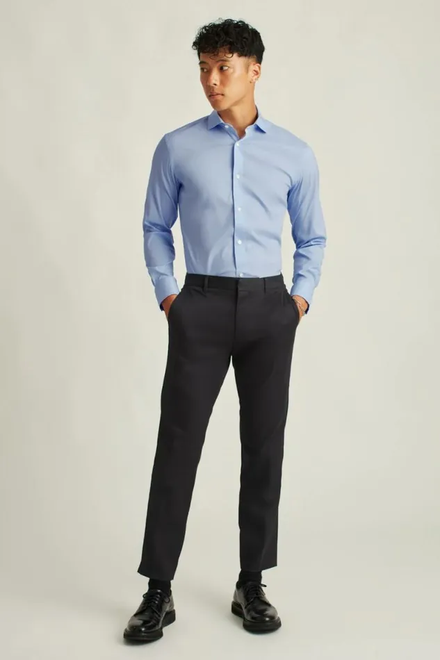 Men Jetsetter Stretch Dress Shirt Solid Light Blue Bonobos Business Casual Shirts