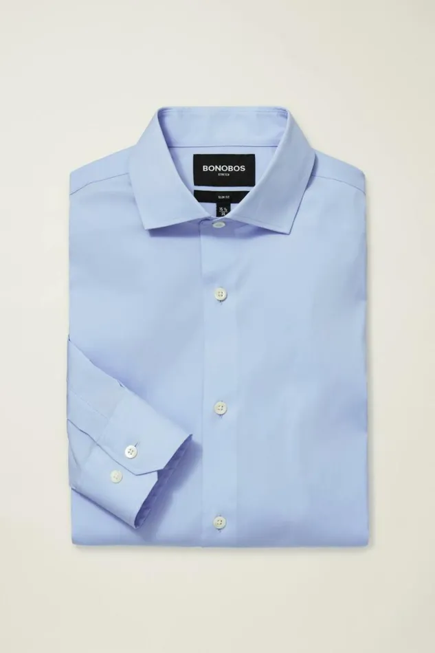 Men Jetsetter Stretch Dress Shirt Solid Light Blue Bonobos Business Casual Shirts