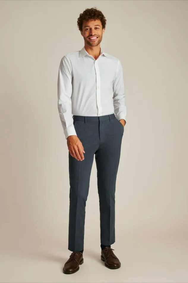 Men Jetsetter Stretch Dress Shirt White And Blue Micro Dot Bonobos Business Casual Shirts