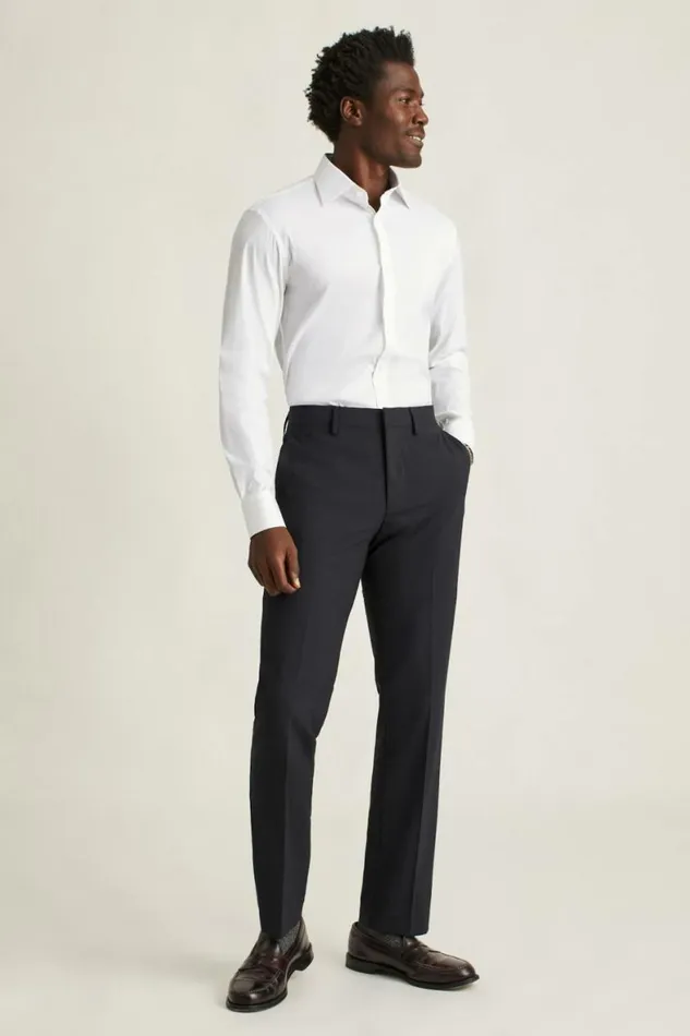Men Jetsetter Stretch Dress Shirt White Textured Dobby Bonobos Business Casual Shirts