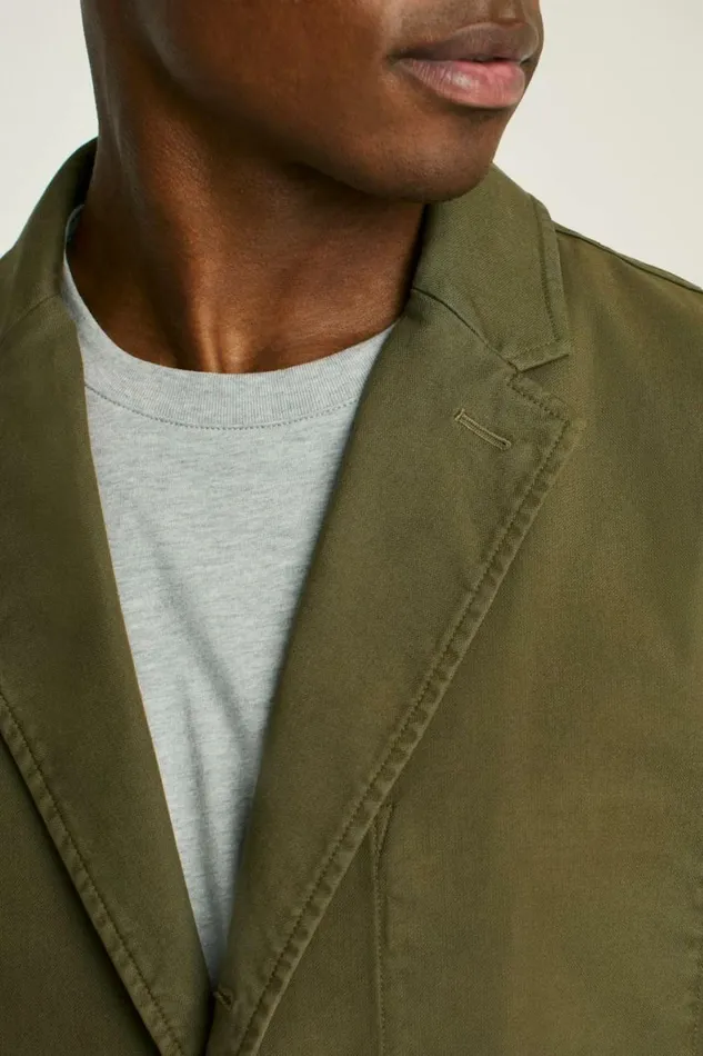 Men Jetsetter Washed Cotton Blazer Washed Olive Bonobos Jackets and Coats