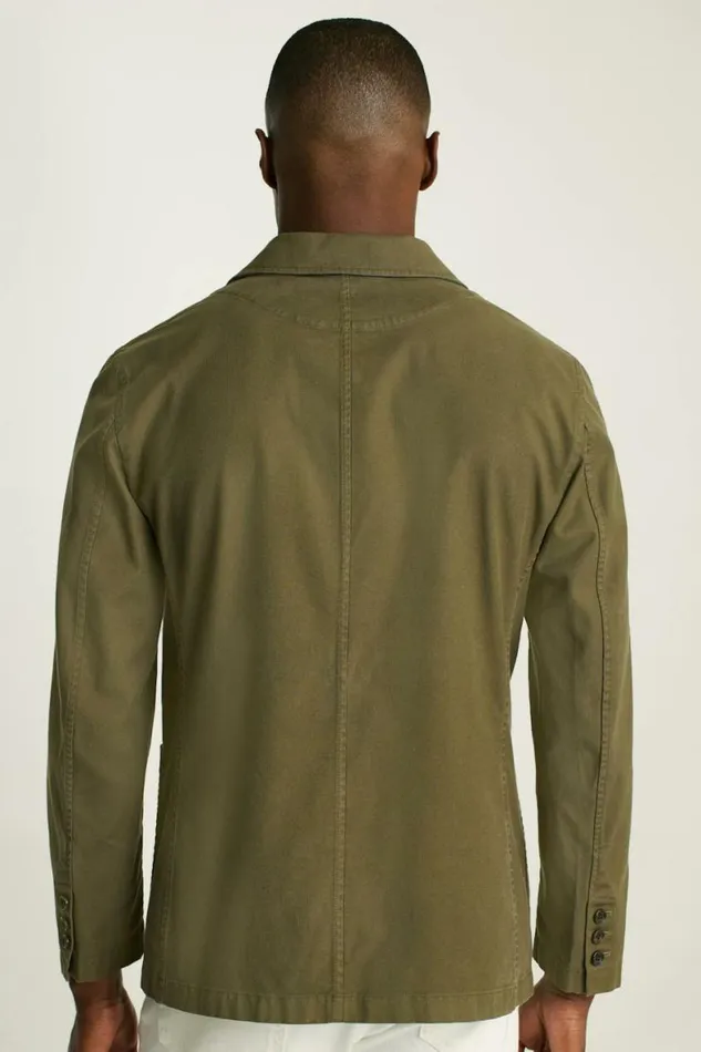 Men Jetsetter Washed Cotton Blazer Washed Olive Bonobos Jackets and Coats