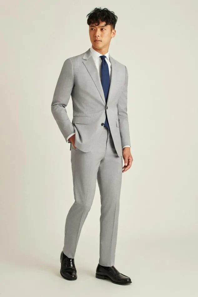 Men Jetsetter Wool Suit Light Grey Bonobos Suits