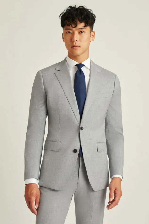 Men Jetsetter Wool Suit Light Grey Bonobos Suits