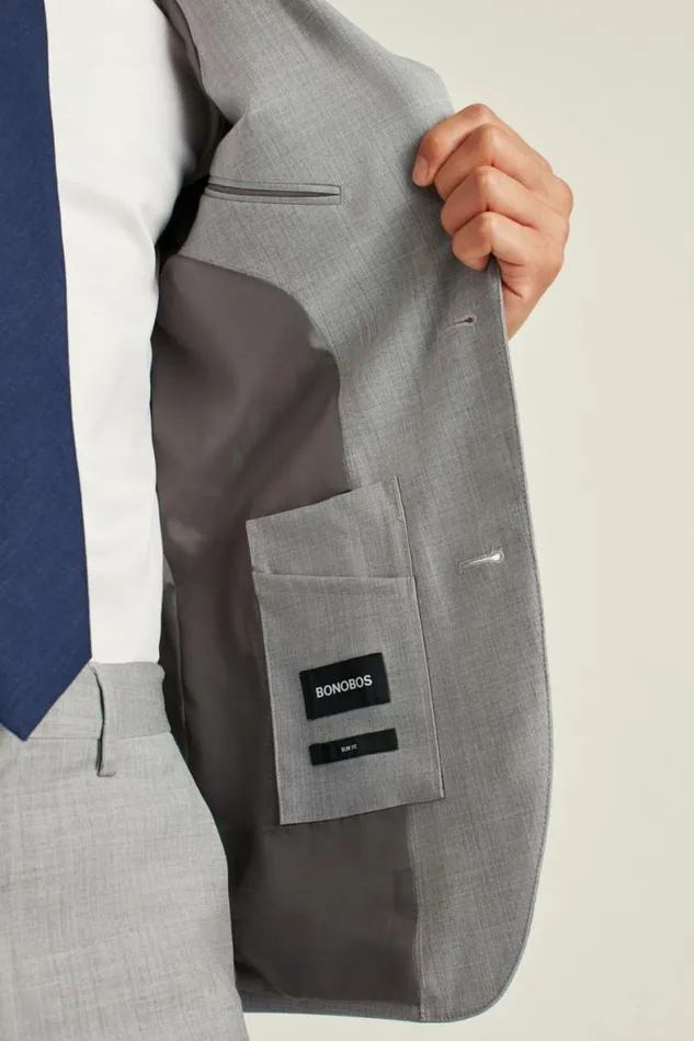 Men Jetsetter Wool Suit Light Grey Bonobos Suits