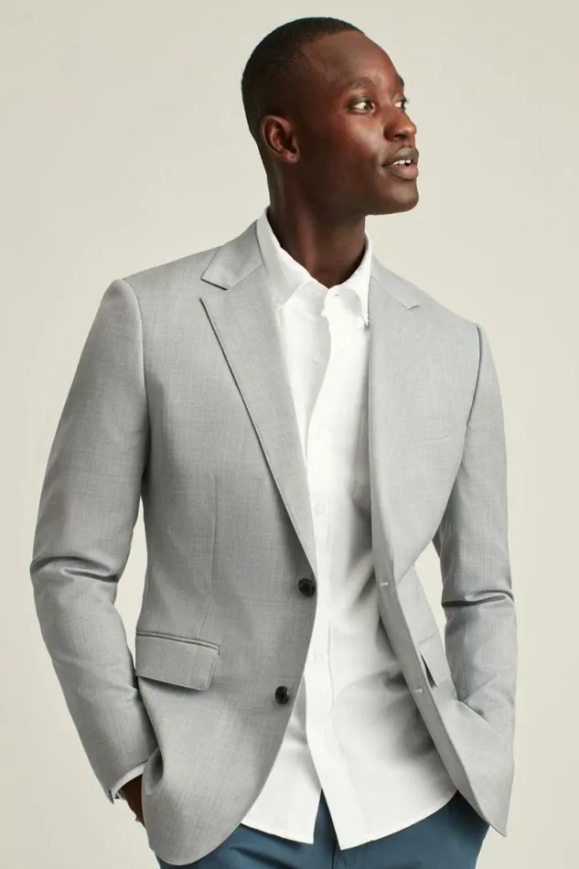 Men Jetsetter Wool Suit Light Grey Bonobos Suits