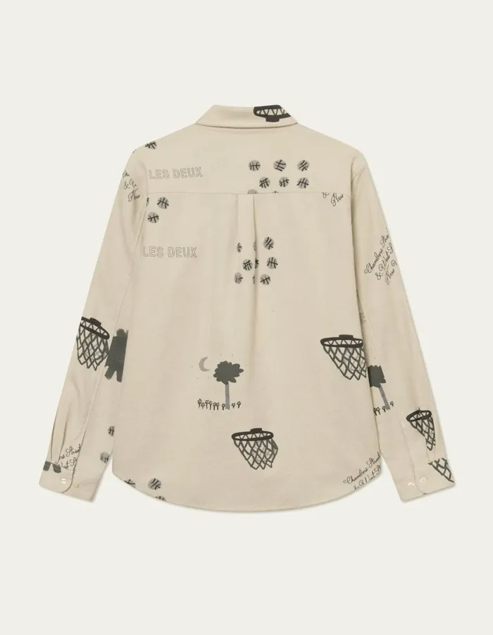 Men Karl AOP Shirt 20 8211 IvoryGrey Les Deux ShirtsOvershirts