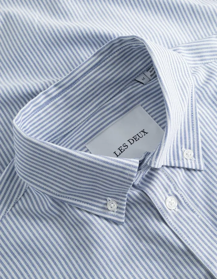 Men Kent Oxford Shirt 8211 Light BlueWhite Les Deux ShirtsOvershirts