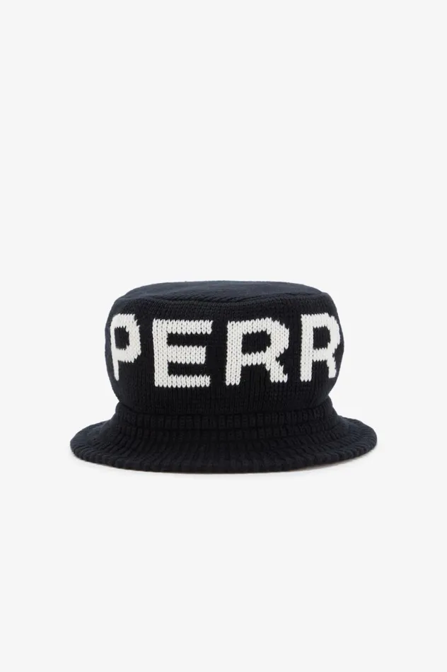 Men Knitted Bucket Hat Blacksnow White Fred Perry Accessories
