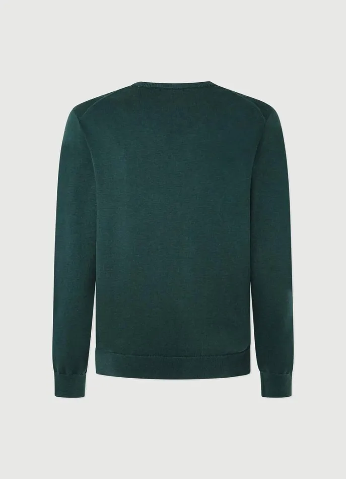 Men Knitwear Hackett London Cotton And Silk VNeck Jumper Bottle Green