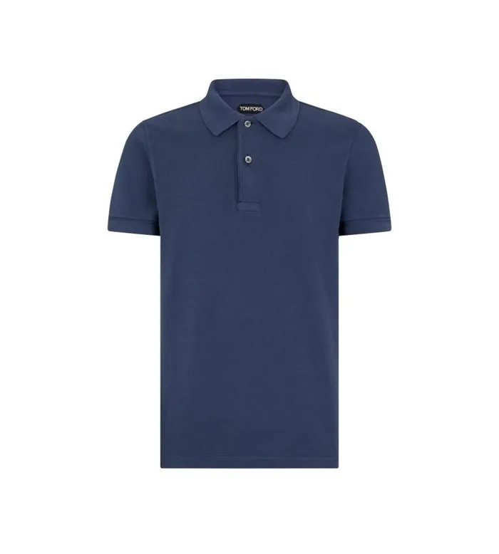 Men Knitwear Tom Ford Tennis Piquet Polo Navy