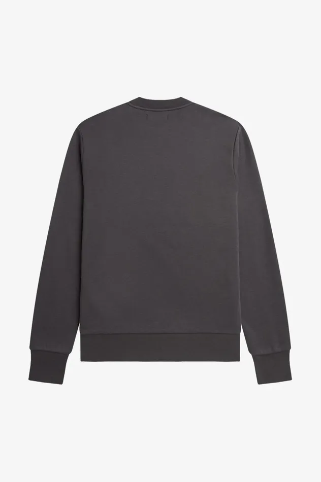 Men Layered Graphic Sweatshirt Gunmetal Fred Perry Sweatshirts