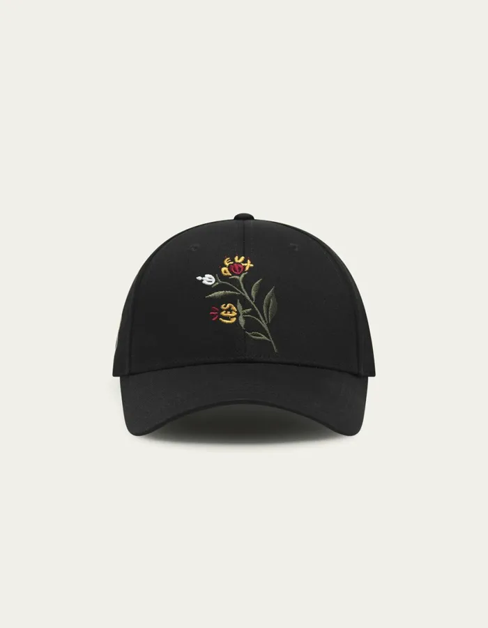 Men Les Deux Flower Baseball Cap 8211 BlackBlack Les Deux CapsHats