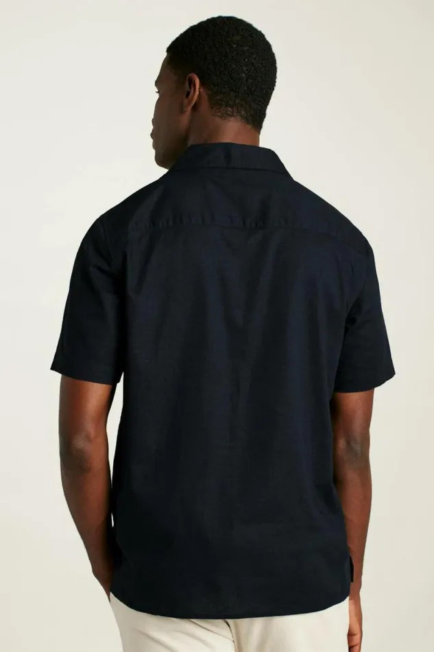 Men Limited Edition Riviera Cabana Shirt Black Palm Embroidery Bonobos Short Sleeve Shirts