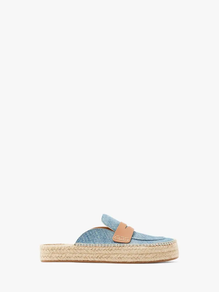 Men Loafers JW Anderson SUEDE ESPADRILLE LOAFER MULES Blue