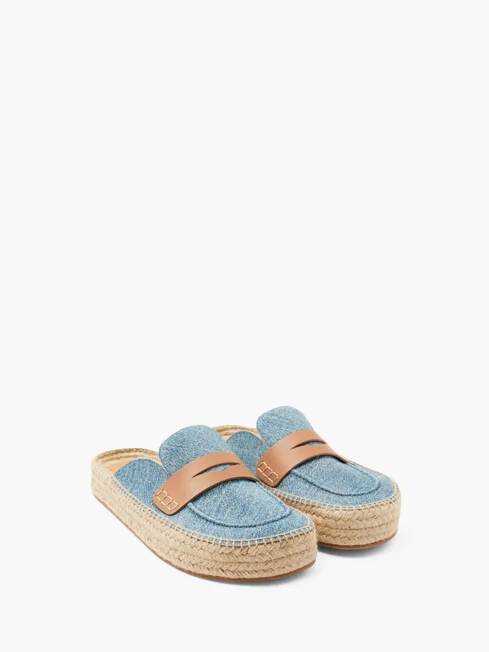 Men Loafers JW Anderson SUEDE ESPADRILLE LOAFER MULES Blue Men Loafers JW Anderson SUEDE ESPADRILLE LOAFER MULES Blue