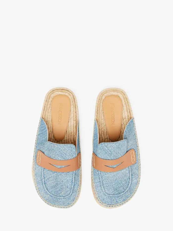 Men Loafers JW Anderson SUEDE ESPADRILLE LOAFER MULES Blue Men Loafers JW Anderson SUEDE ESPADRILLE LOAFER MULES Blue