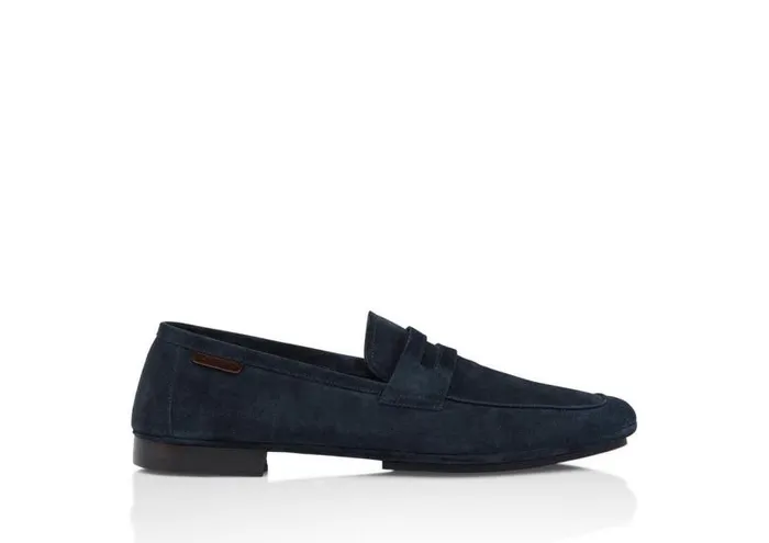 Men Loafers Tom Ford Suede Berwick Loafer Midnight Blue