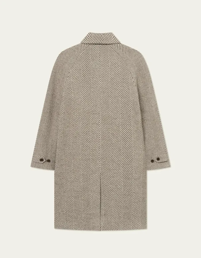 Men Michael Herringbone Wool Coat 30 8211 Mountain GreyIvory Les Deux JacketsCoats