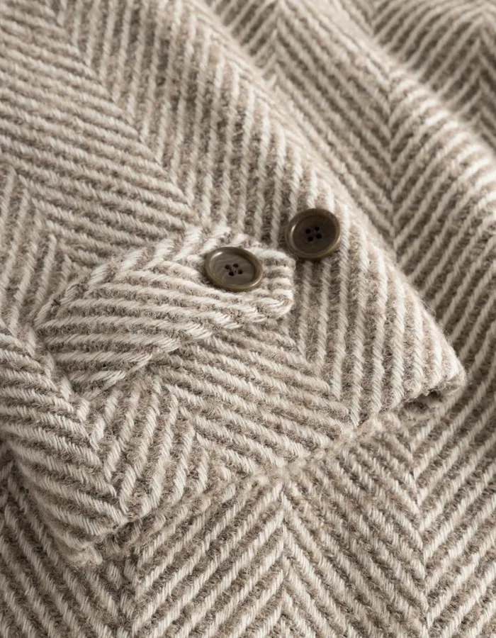 Men Michael Herringbone Wool Coat 30 8211 Mountain GreyIvory Les Deux JacketsCoats