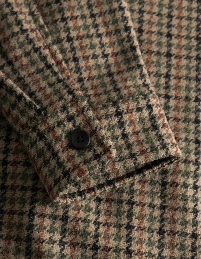 Men Milian Houndstooth Overshirt 20 8211 Warm SandBlack Les Deux ShirtsOvershirts