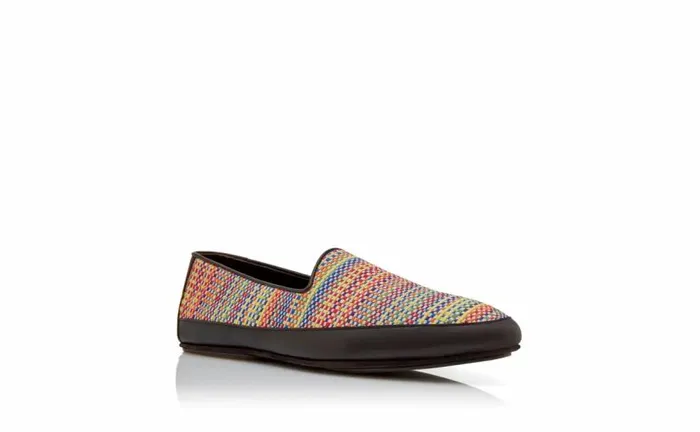 Men Multicoloured Cotton Embroidered Slippers Manolo Blahnik Slippers