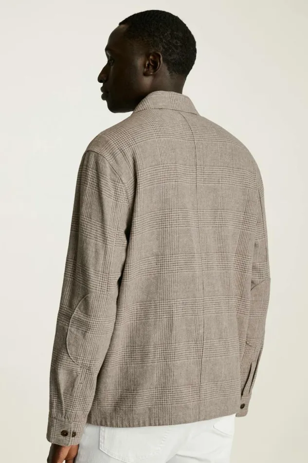 Men Nantucket Linen Overshirt Brown Glen Check Bonobos Casual Shirts