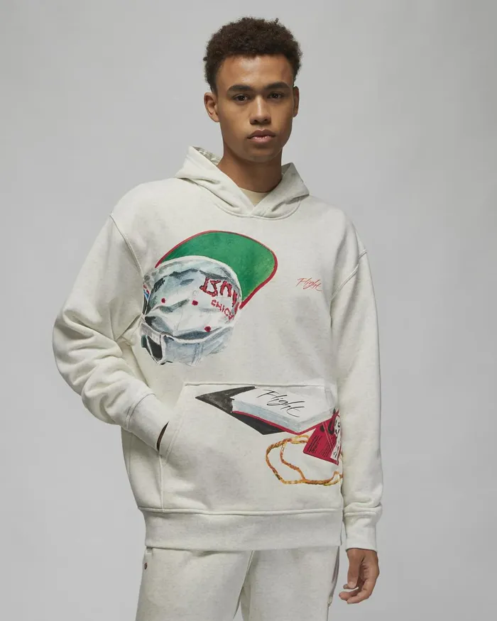 Men Nike Hoodies And Sweatshirts Jordan Artist Series By Jacob Rochester Oatmeal Heathersailuniversity Red