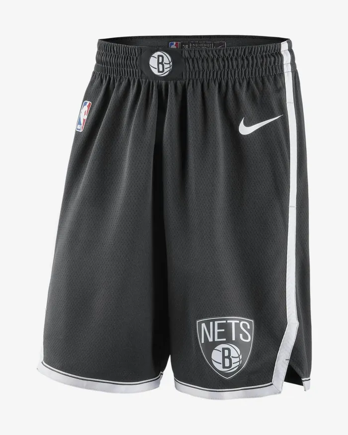Men Nike Shorts Brooklyn Nets Icon Edition Blackwhite