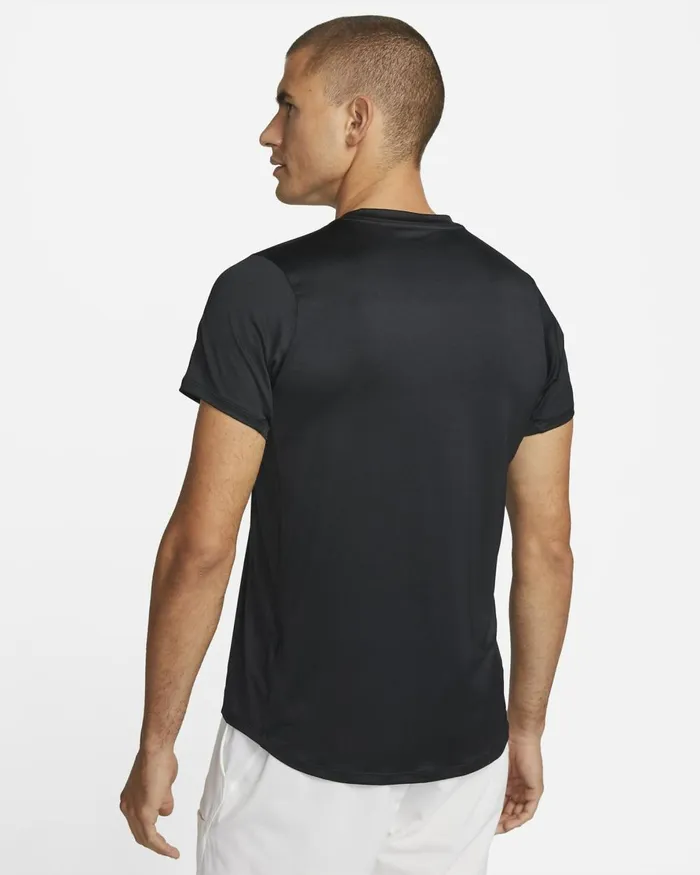 Men Nike Tops And TShirts NikeCourt DriFIT Advantage Blackwhite