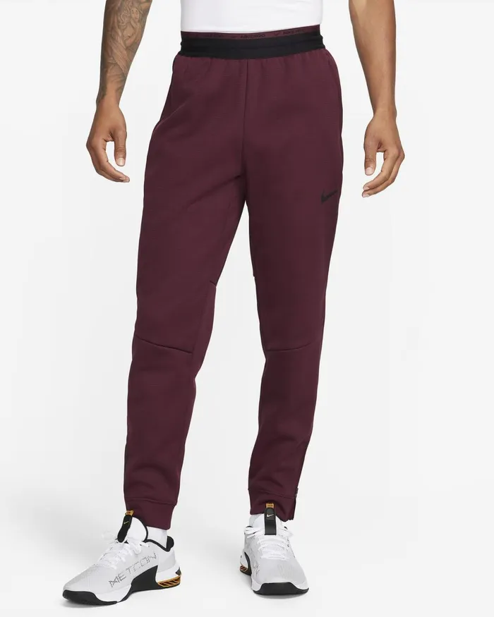 Men Nike Trousers And Tights Therma Sphere Night Maroonblack
