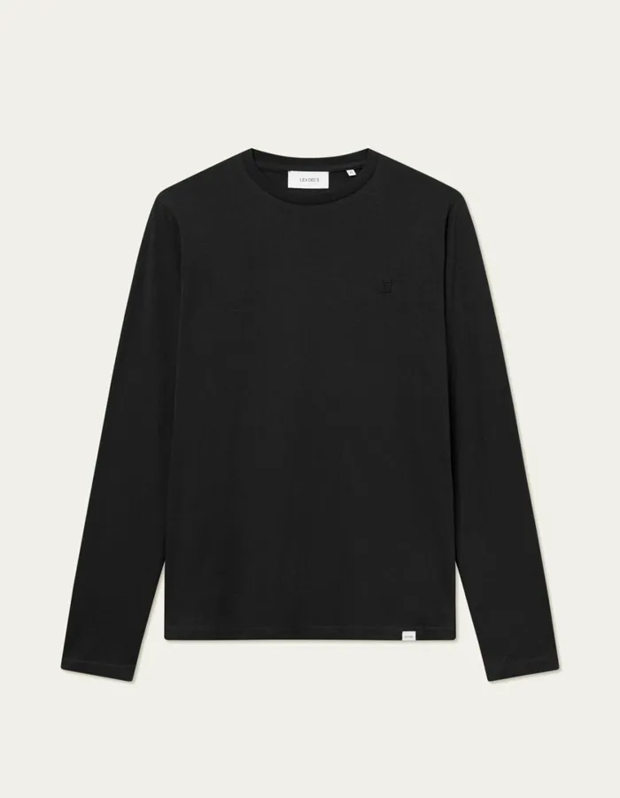 Men Norregaard LS TShirt Tonal 8211 BlackBlack Les Deux Tshirts