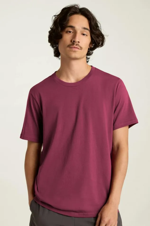 Men Organic Cotton Tee Burgundy Bonobos Short Sleeve Tees