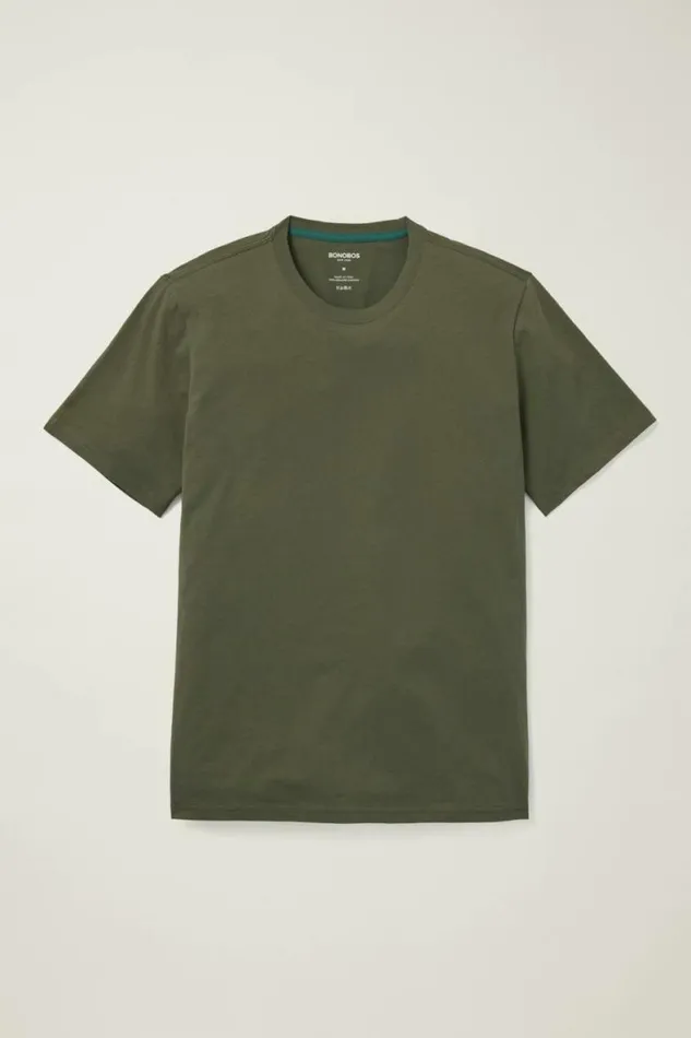 Men Organic Cotton Tee Dark Green Bonobos Short Sleeve Tees