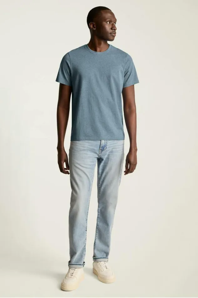Men Organic Cotton Tee Heather Blue Bonobos Short Sleeve Tees