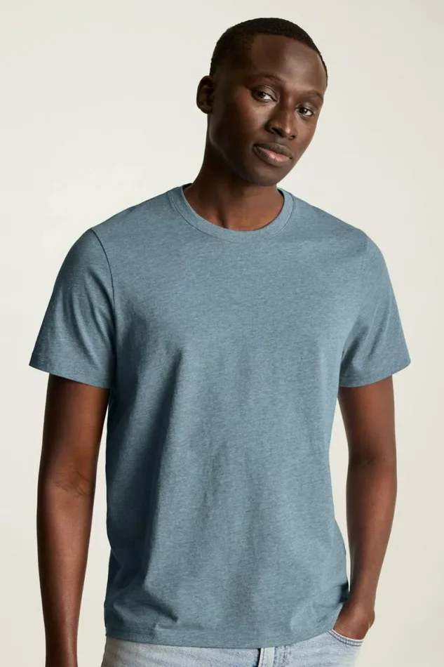 Men Organic Cotton Tee Heather Blue Bonobos Short Sleeve Tees