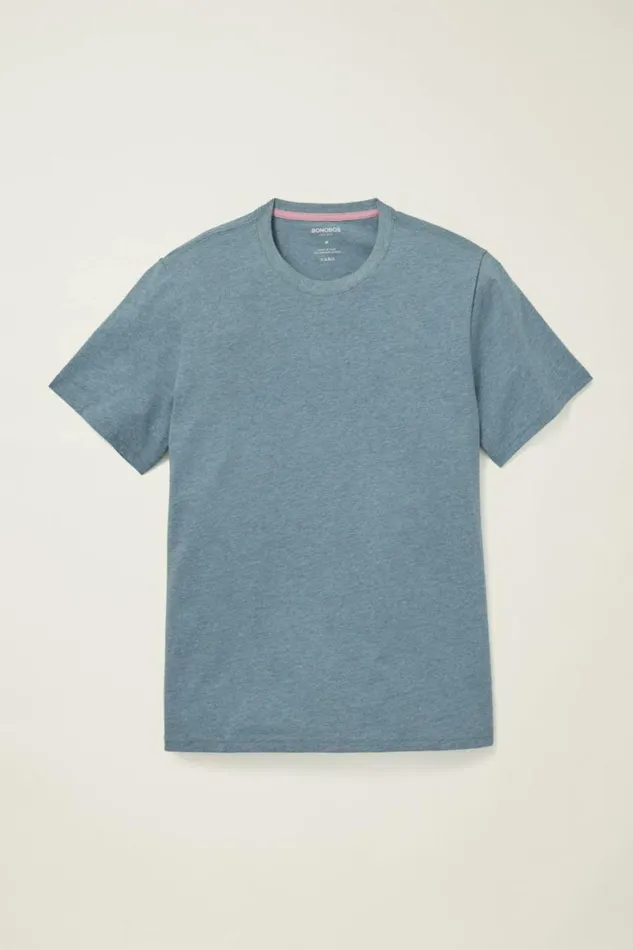 Men Organic Cotton Tee Heather Blue Bonobos Short Sleeve Tees