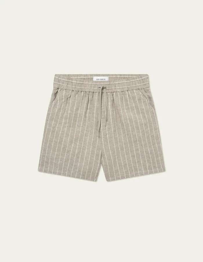 Men Otto Linen Shorts 8211 WalnutLight Ivory Les Deux Shorts