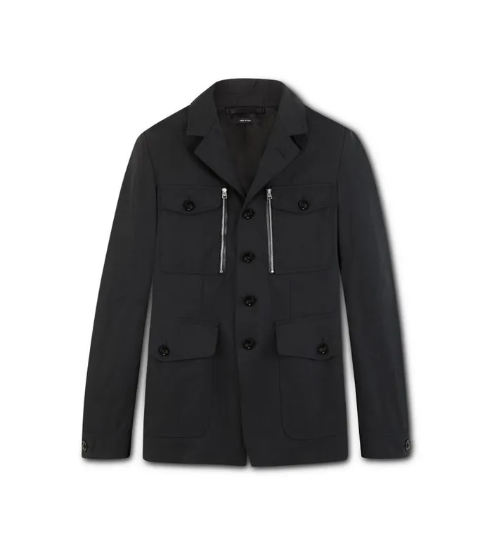 Men Outerwear Tom Ford Technical Canvas Military Jacket Black