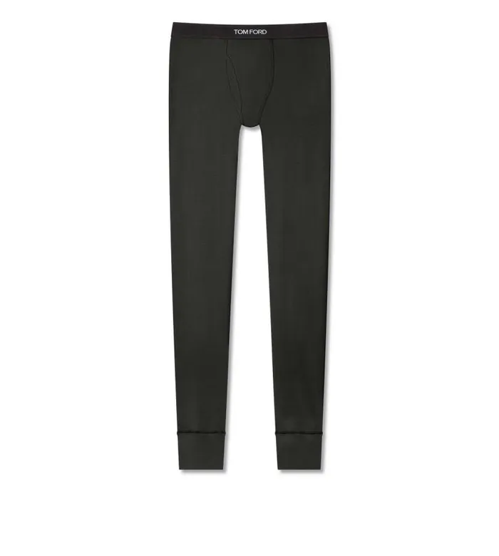 Men PAJAMA PANTS and LONG JOHNS Tom Ford Cotton Long Johns Military Green