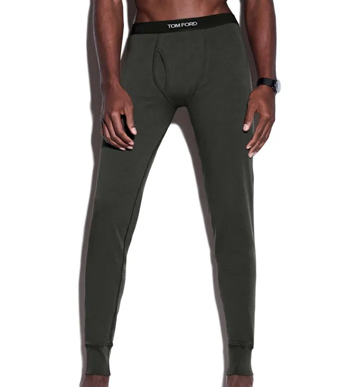 Men PAJAMA PANTS and LONG JOHNS Tom Ford Cotton Long Johns Military Green Men PAJAMA PANTS and LONG JOHNS Tom Ford Cotton Long Johns Military Green