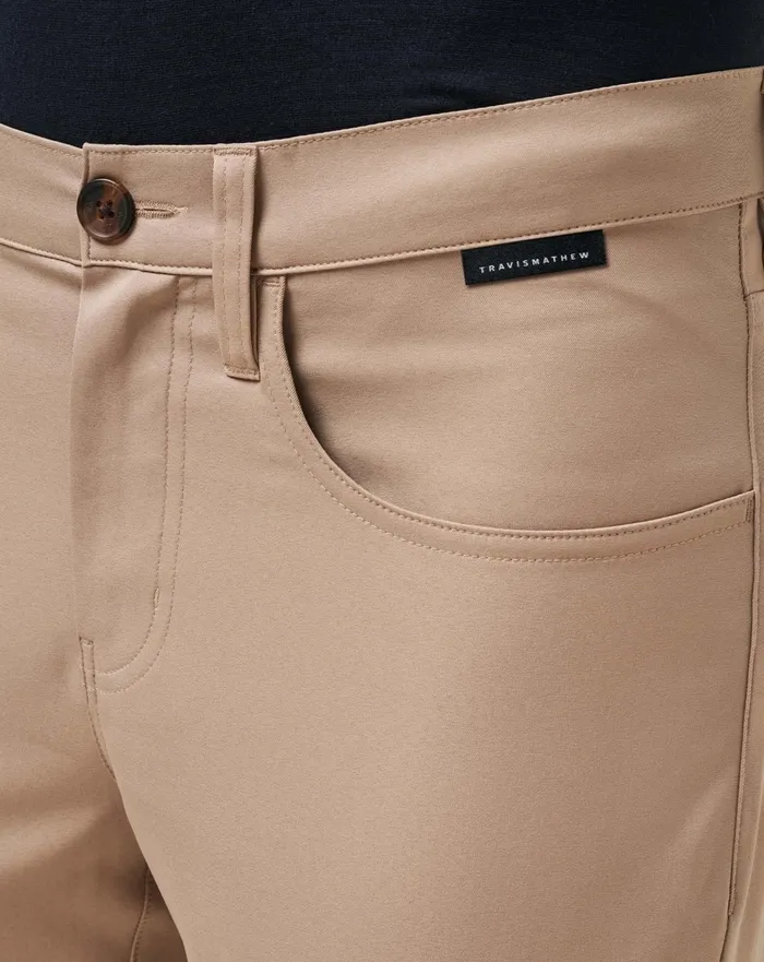 Men Pants TravisMathew OPEN TO CLOSE PANT Khaki