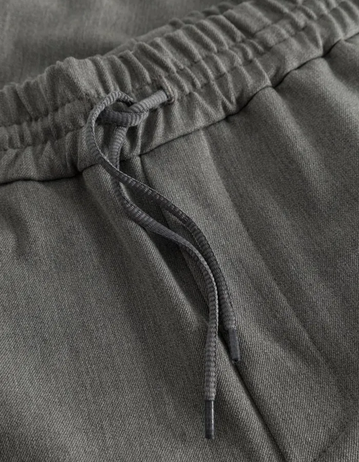 Men Patrick Drawstring Pants 8211 Grey Melange Les Deux Pants