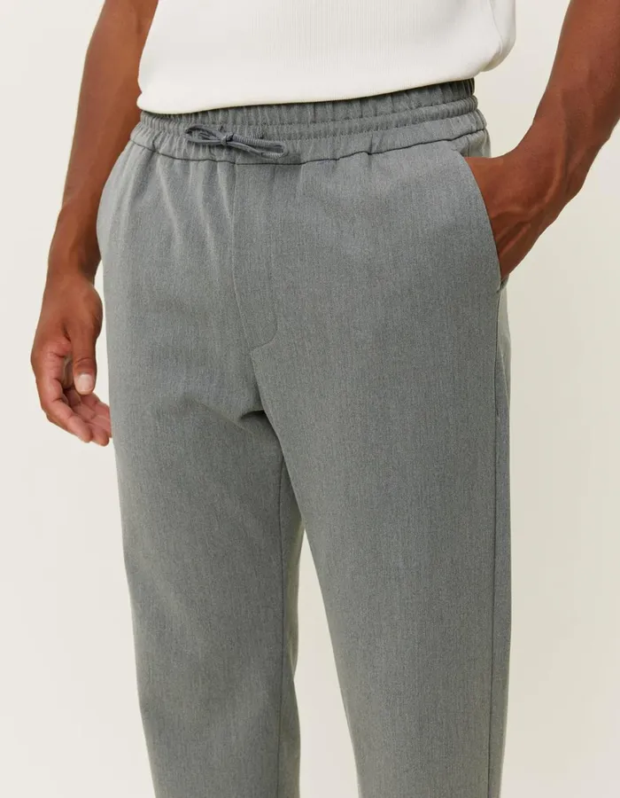 Men Patrick Drawstring Pants 8211 Grey Melange Les Deux Pants