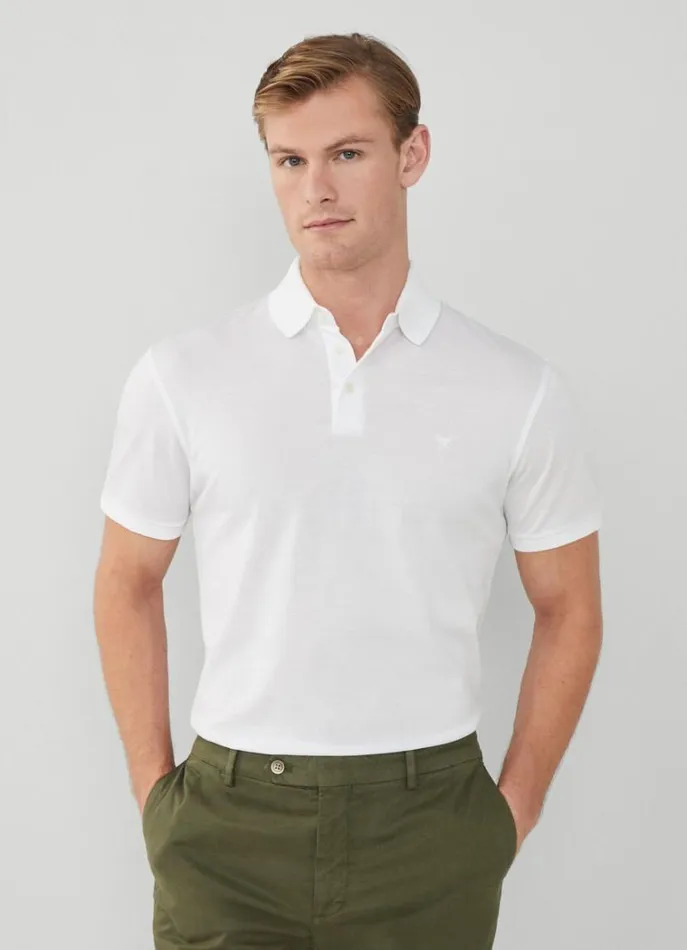 Men Polo Shirts Hackett London Classic Fit Polo Shirt White